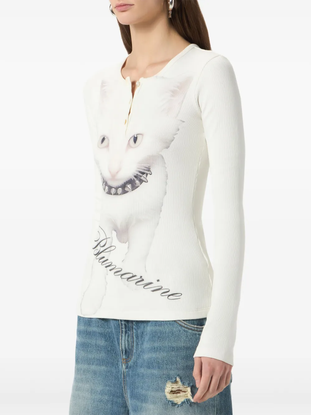 Blumarine Jersey T-shirt met print Wit