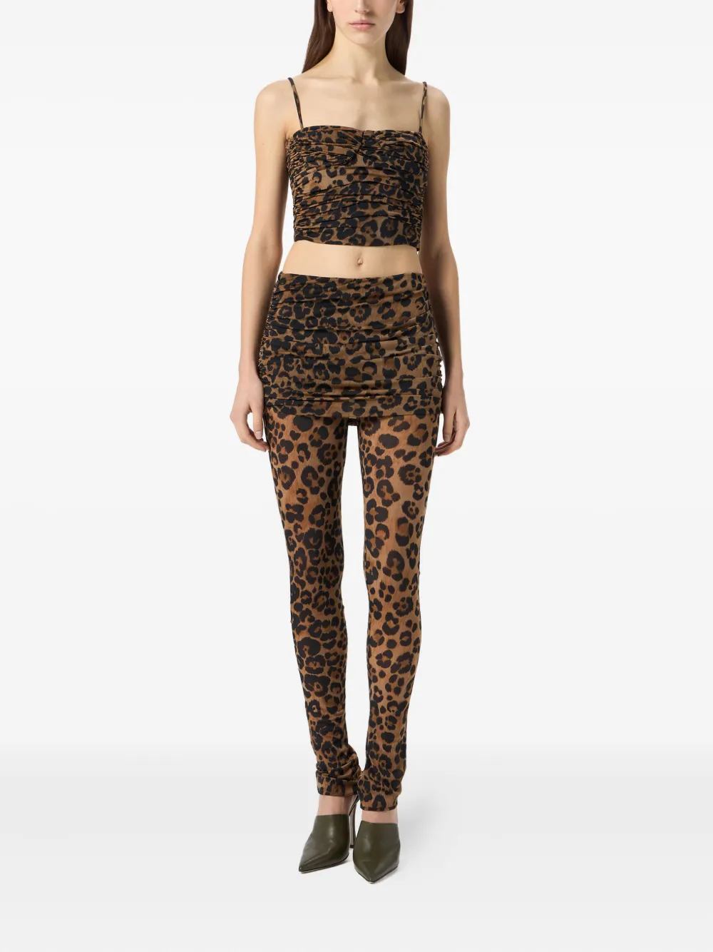 Blumarine Legging met luipaardprint Bruin