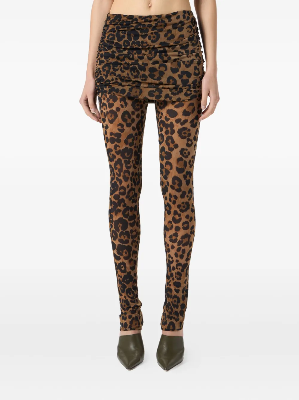 Blumarine Legging met luipaardprint Bruin