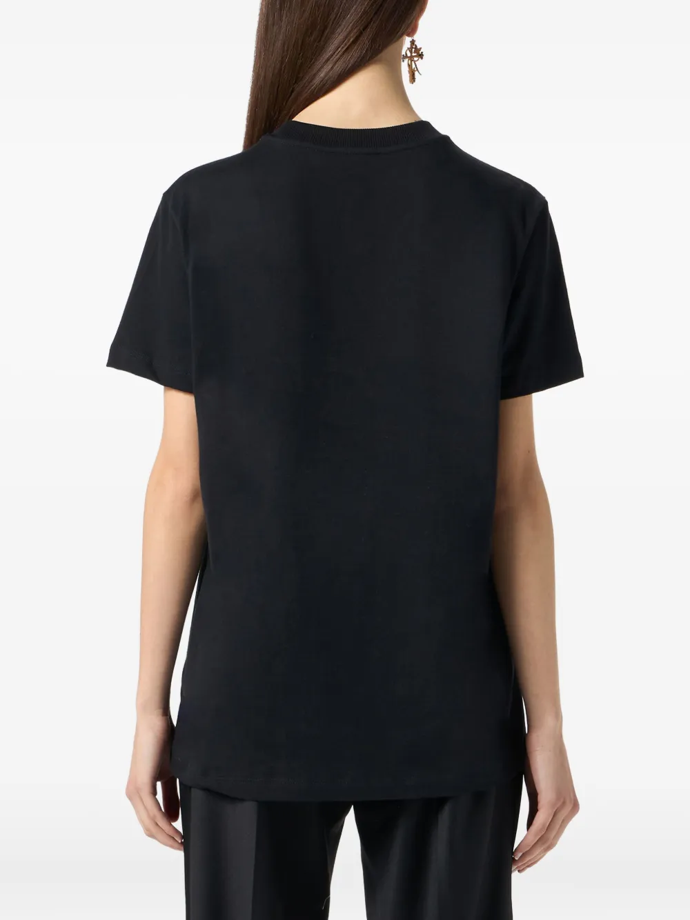 Blumarine T-shirt met geborduurd logo Zwart