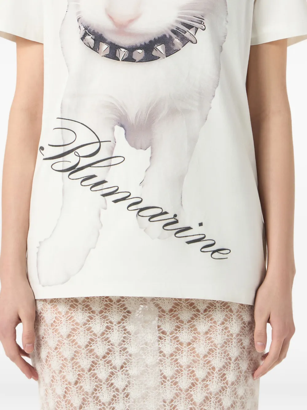 Blumarine Jersey T-shirt met print Wit