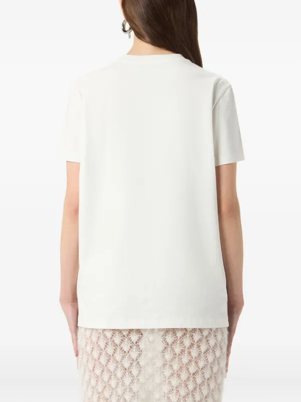 Tシャツ・カットソー BLUMARINE Woman T-Shirt White 2T101A C1031 Blumarine Kitten-print Jersey T-shirt | White | FARFETCH