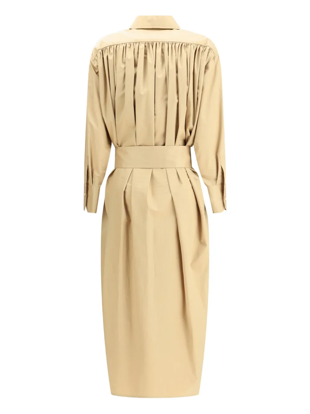 SA SU PHI Baloon gathered-detail midi dress - Beige