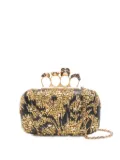 Alexander McQueen skull-ring embellished clutch bag - Black