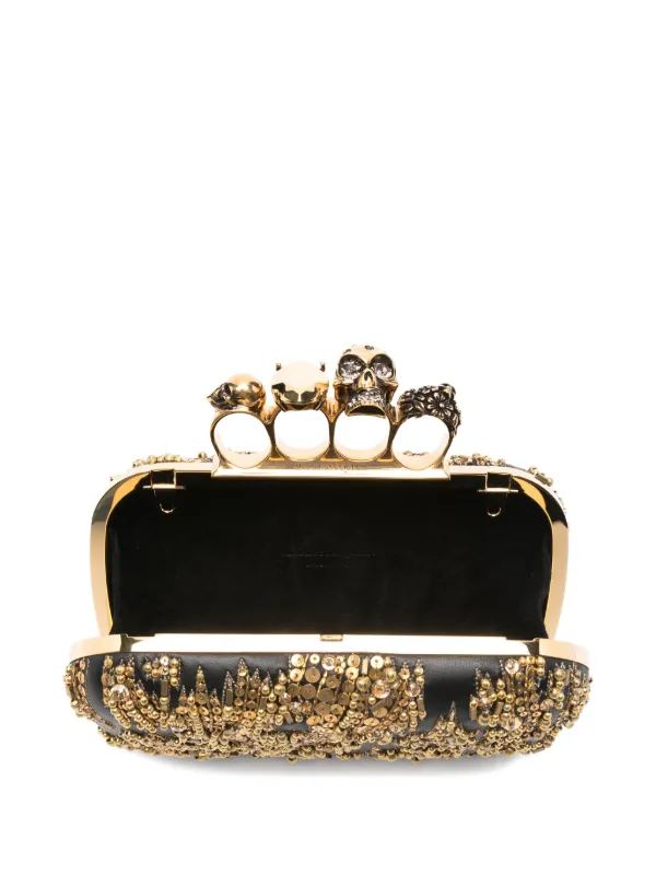 Alexander McQueen スカルリング クラッチバッグ | ブラック