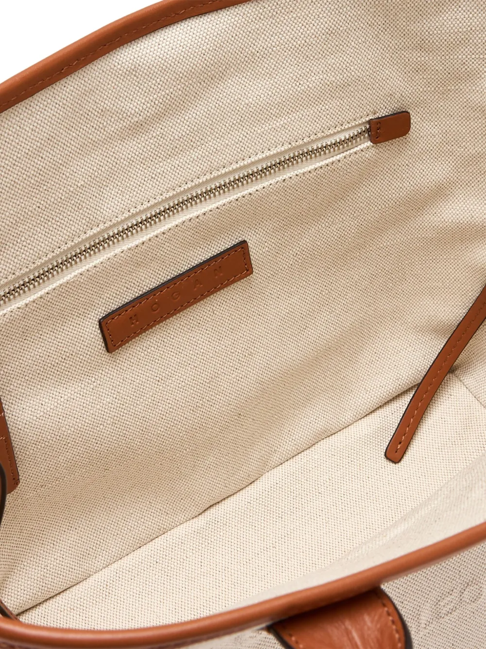 Hogan Embossed-logo Canvas Tote Bag In Neutral