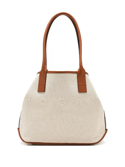Hogan embossed-logo canvas tote bag