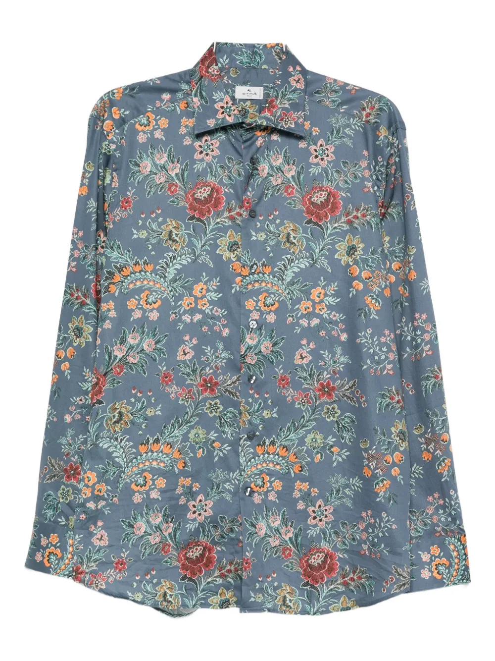 ETRO floral-print shirt Blauw