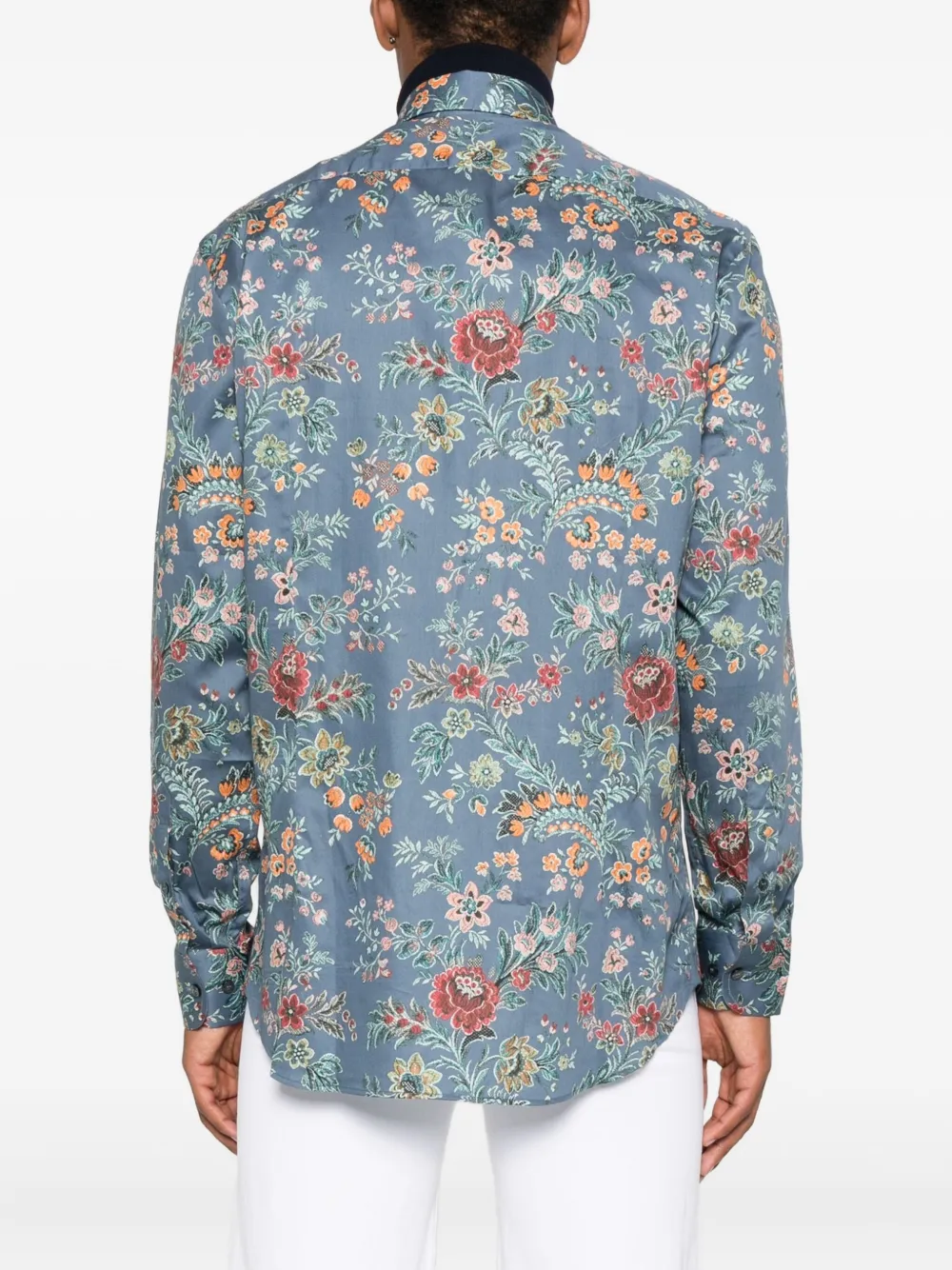 ETRO floral-print shirt Blauw