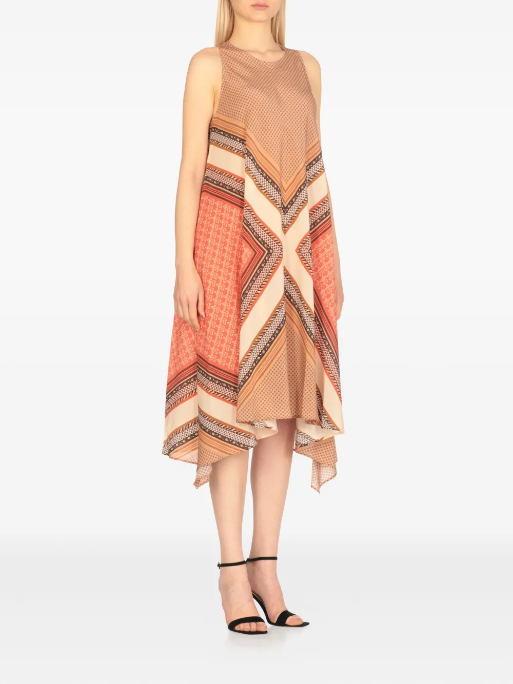 Antonelli Midi-jurk met geometrische print Beige