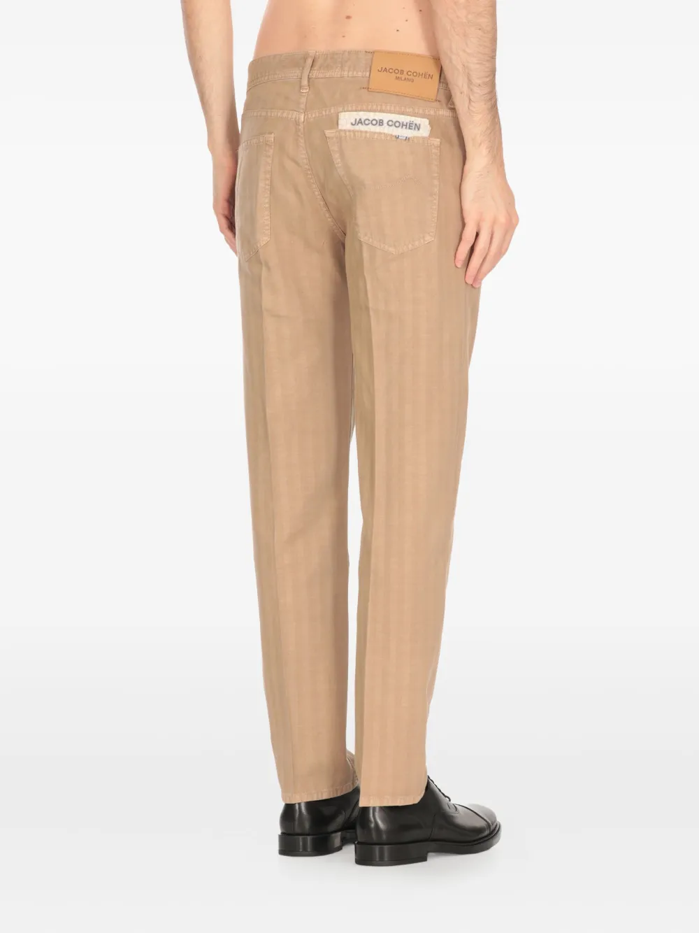 Jacob Cohën Jeans met visgraatpatroon Bruin