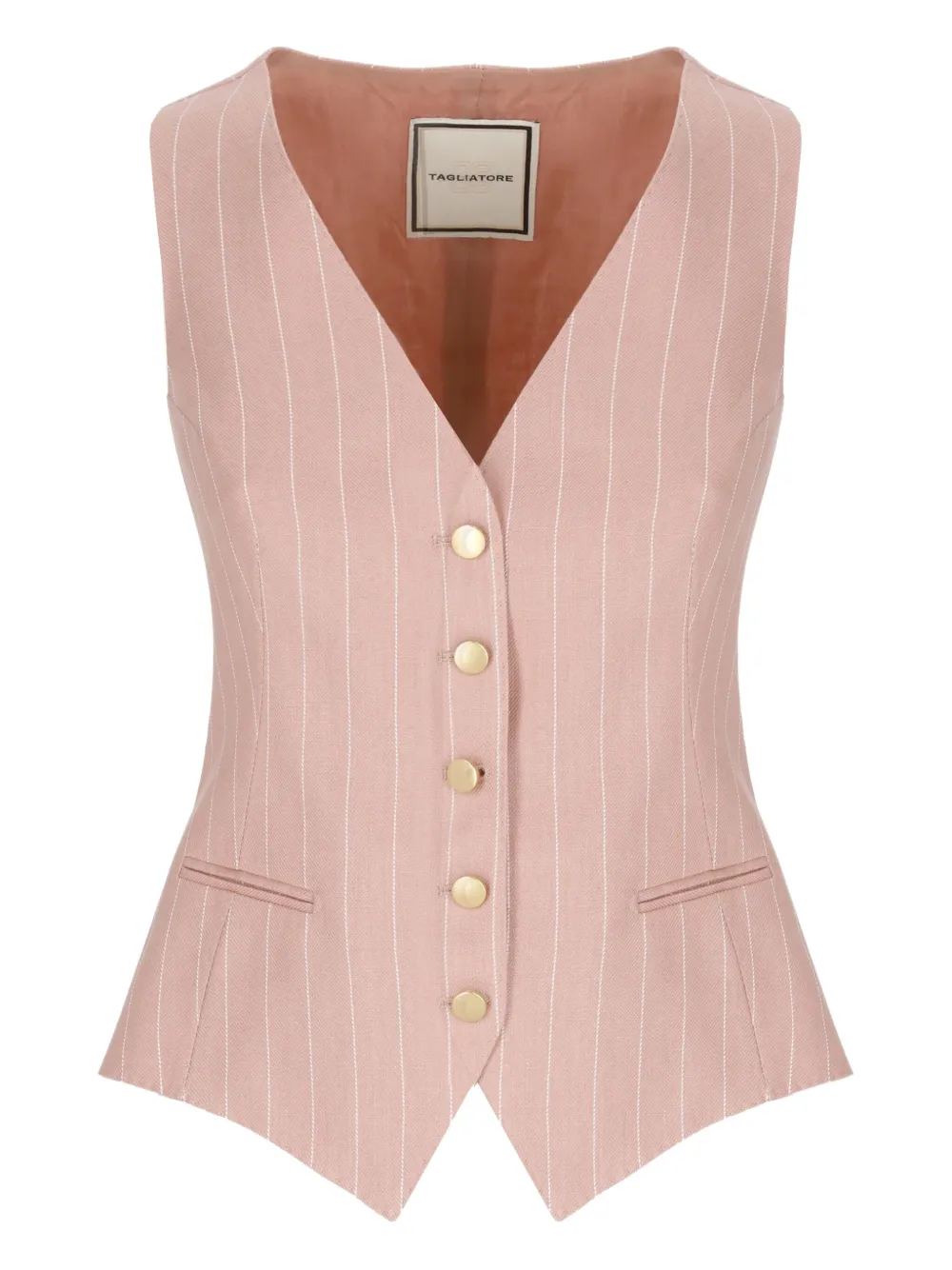 Tagliatore Gestreept gilet met knopen Roze