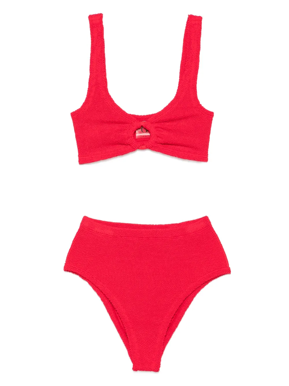 Hunza G Nadine Crinkle-texture Bikini In Red