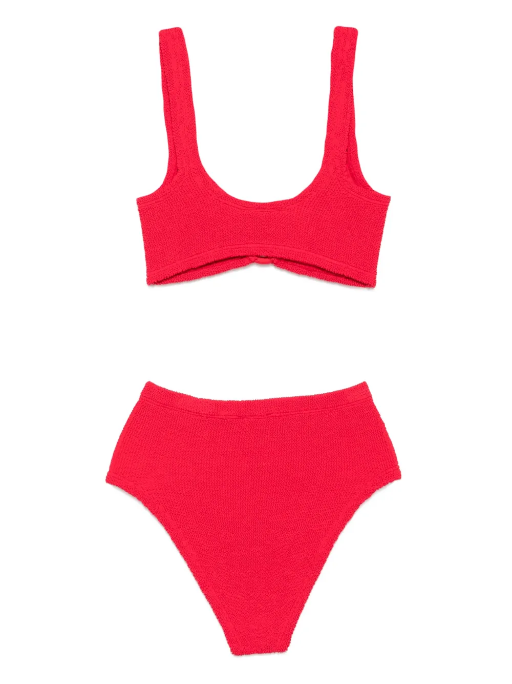 Hunza G Nadine Crinkle-texture Bikini In Red