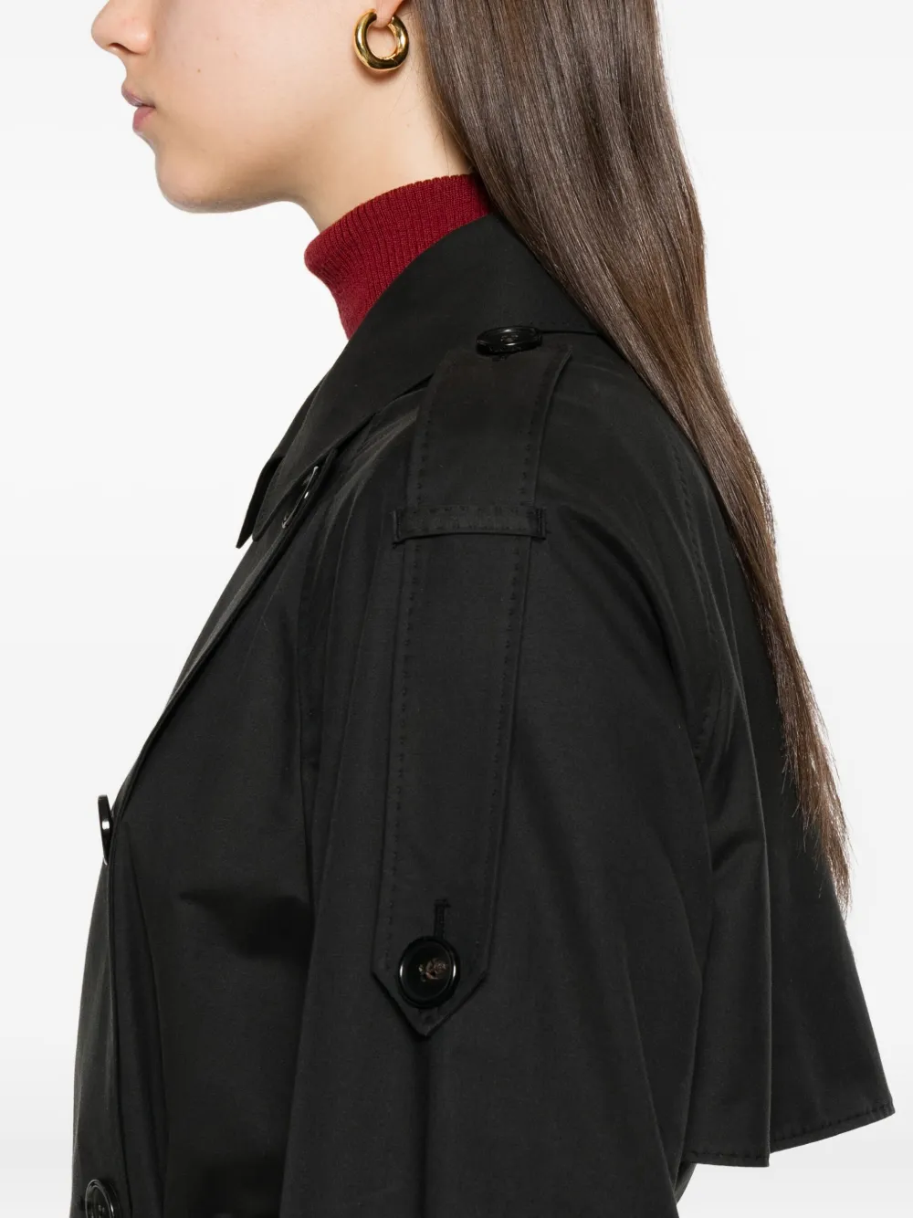 Max Mara Jack met dubbele rij knopen en ceintuur Zwart