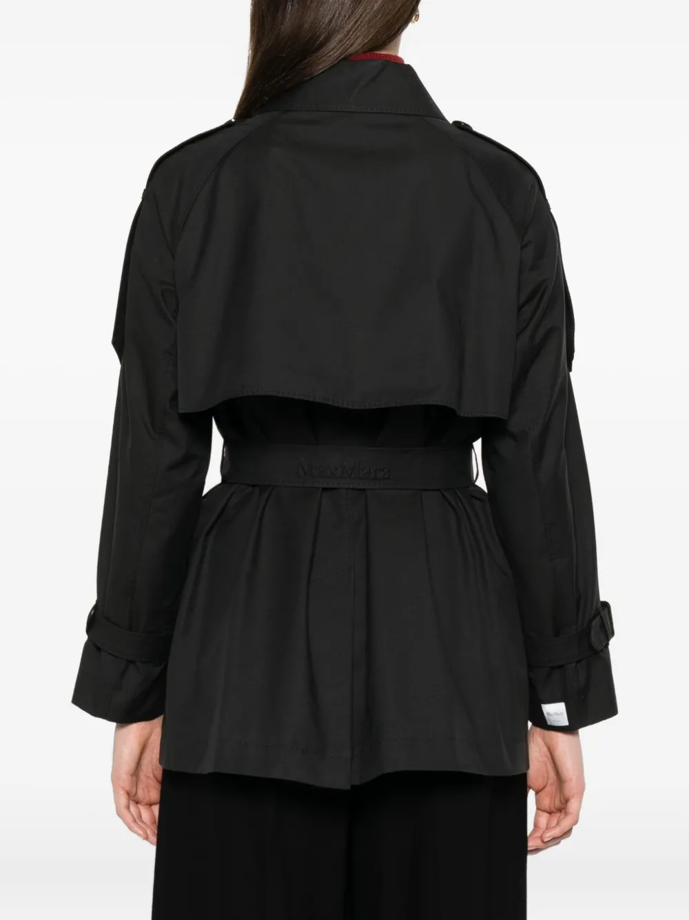 Max Mara Jack met dubbele rij knopen en ceintuur Zwart