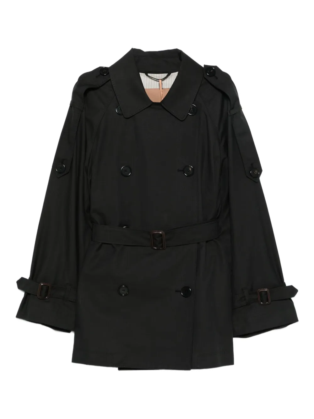 Max Mara double-breasted belted jacket Zwart