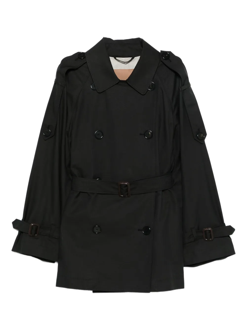 Max Mara Jack met dubbele rij knopen en ceintuur Zwart