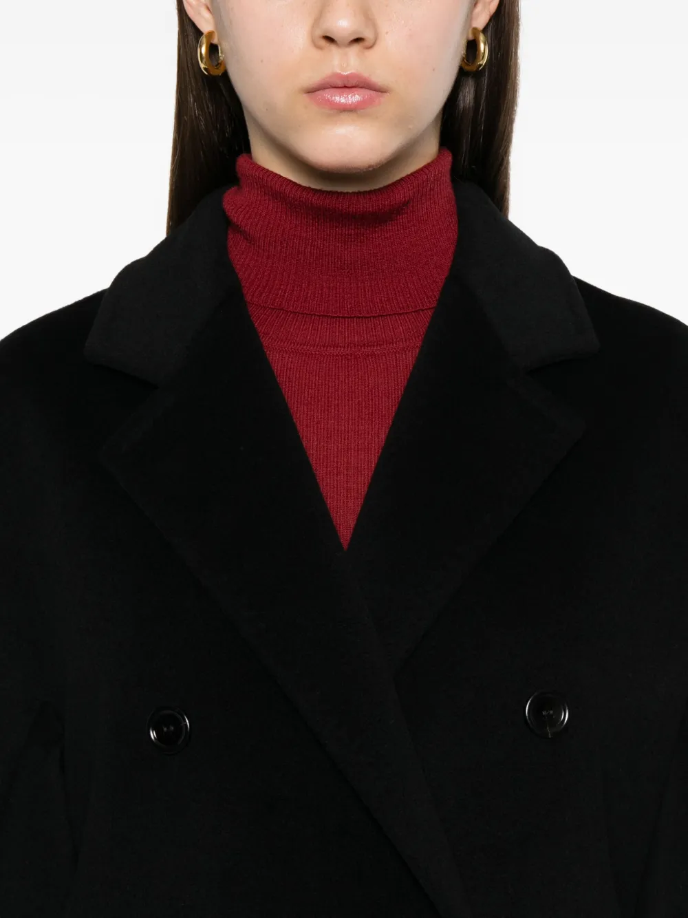 Max Mara double-breasted coat Zwart