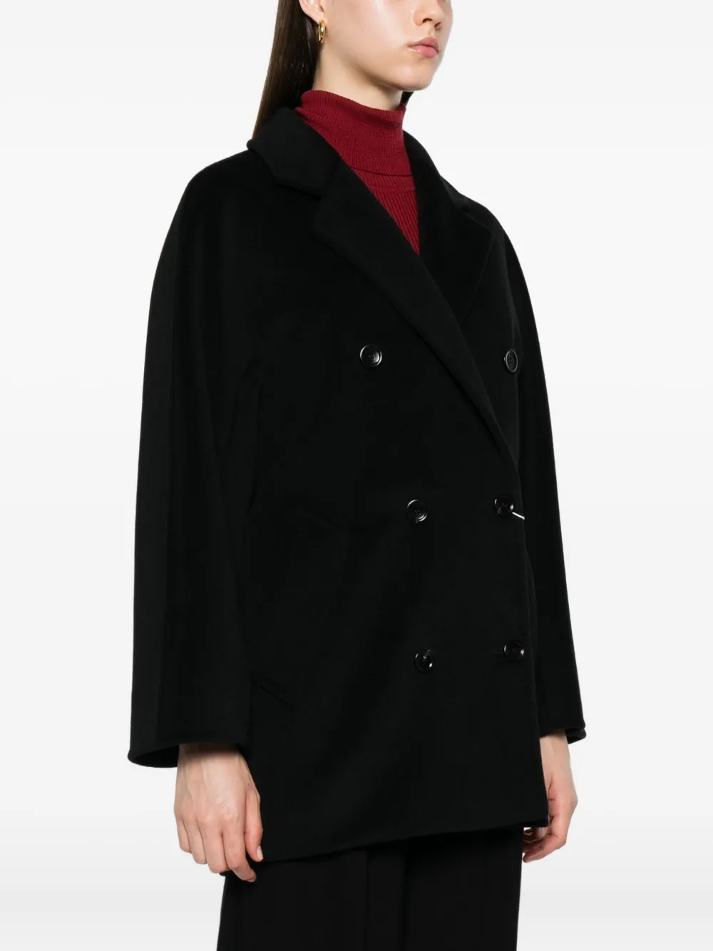 Max Mara double-breasted coat Zwart