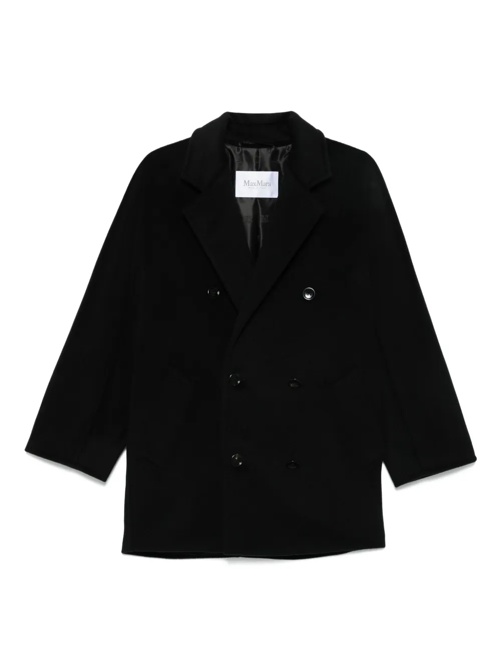 Max Mara double-breasted coat Zwart