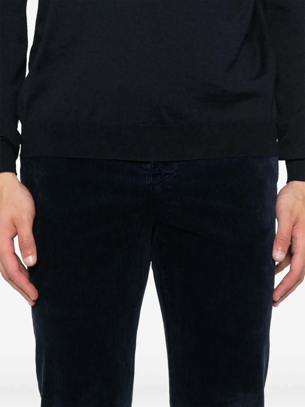 Kiton Ribfluwelen broek Blauw