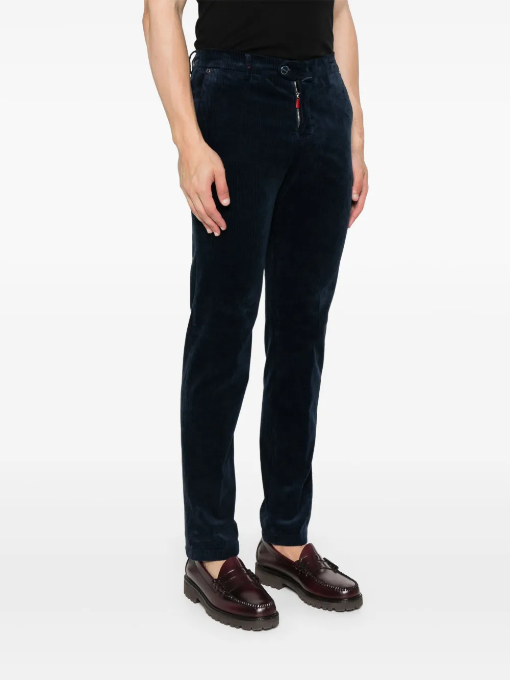 Kiton Ribfluwelen broek Blauw