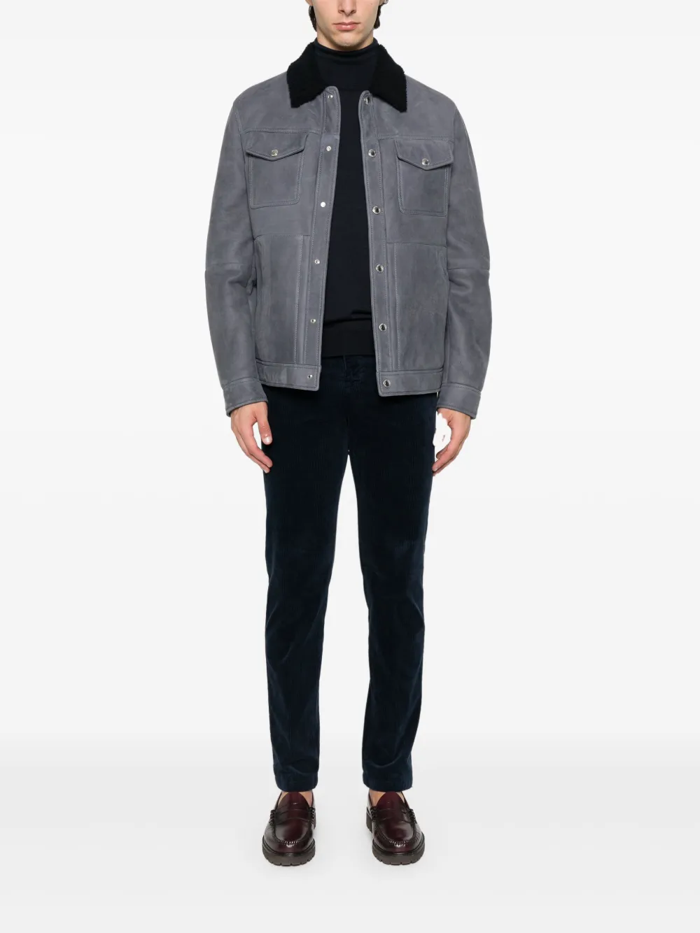 Kiton Ribfluwelen broek Blauw