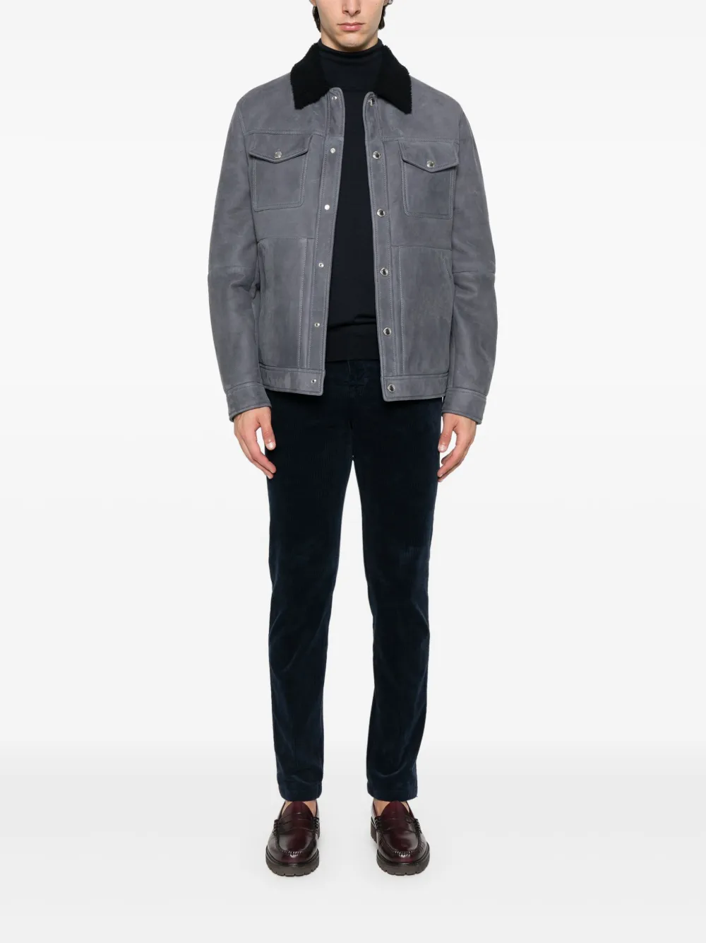 Kiton Ribfluwelen broek - Blauw