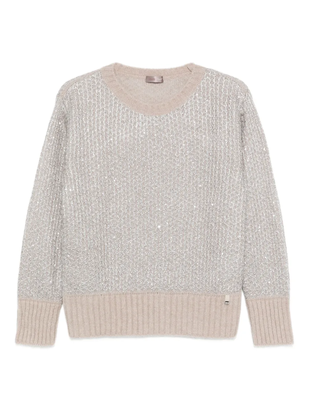 Herno metallic-knit sweater Beige