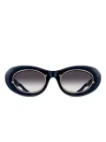 Matsuda gold-detail oval-frame sunglasses - Blue