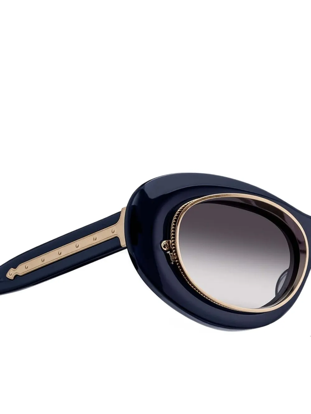 Matsuda Zonnebril met ovalen montuur en gouden detail - Blauw
