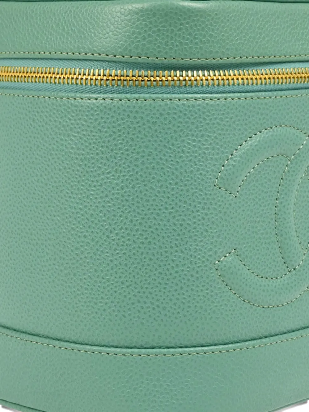 Pre-owned Chanel 1998 Timeless Vanity Handbag In Green