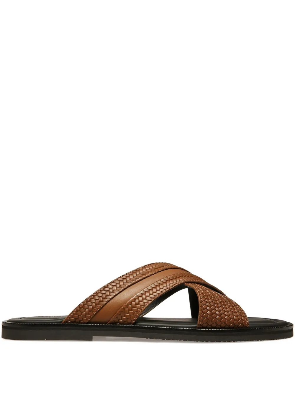 Bally Jabil woven leather cross-strap sandals Brown
