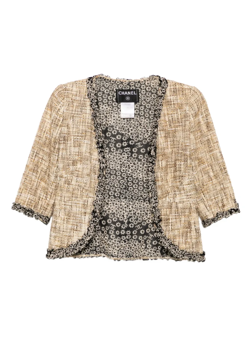 CHANEL Pre-Owned 2003 tweed jacket | Brown | Image 1