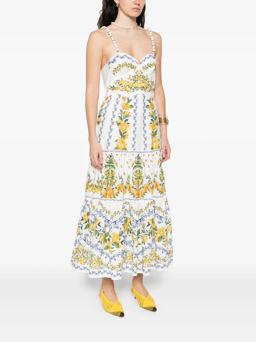 FARM Rio Sicily midi dress Wit