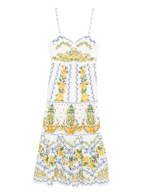 FARM Rio Sicily Midi Dress | White | FARFETCH