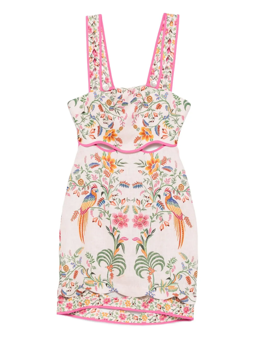 FARM Rio floral-embroidery mini dress | Pink | Image 1