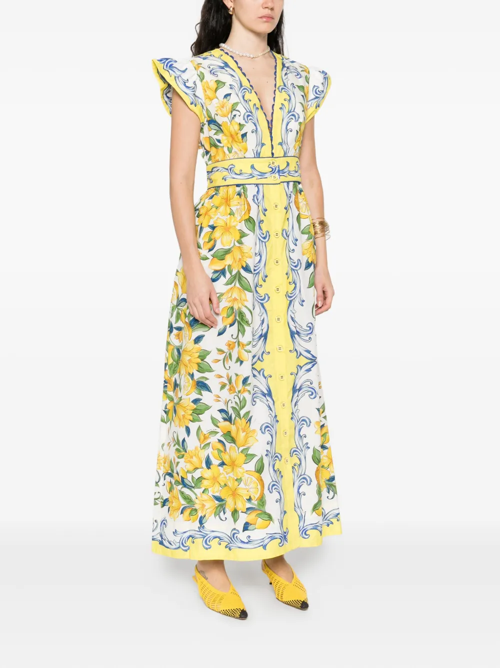 FARM Rio Sicily maxi dress Wit
