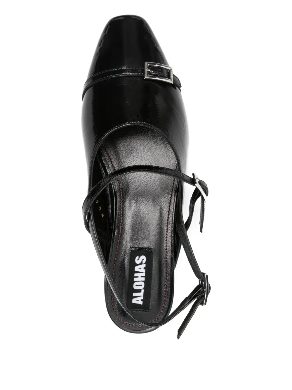 ALOHAS buckle slingback flat pumps Black