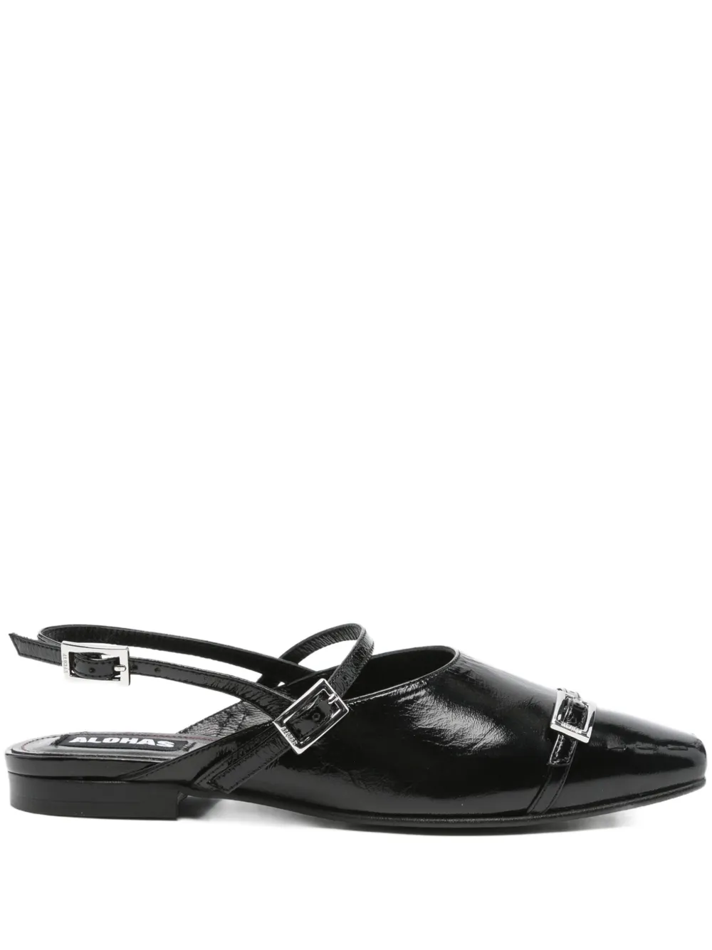 ALOHAS Platte slingback pumps met gesp Zwart