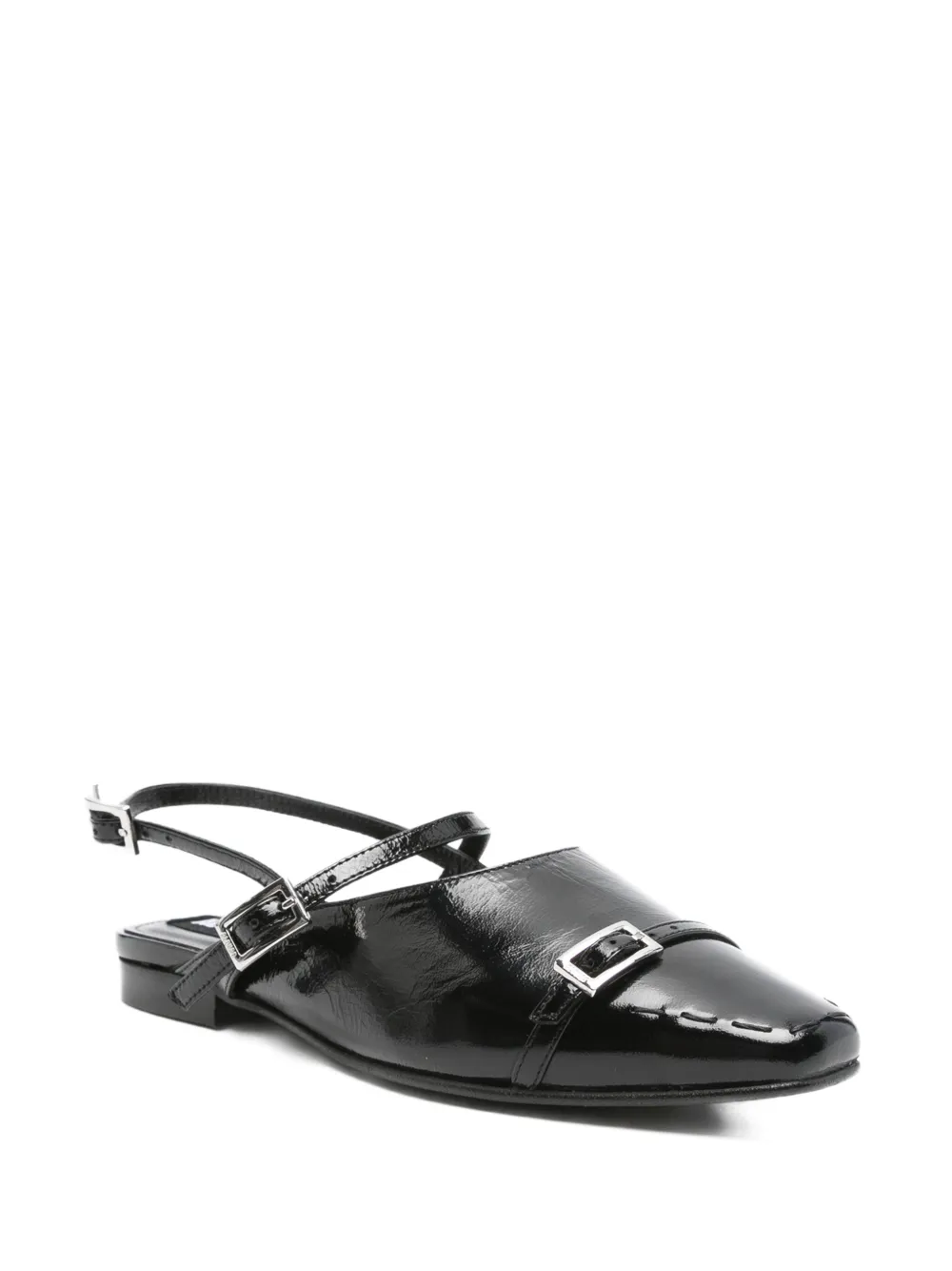 ALOHAS buckle slingback flat pumps Black