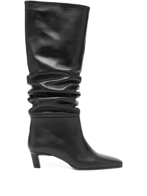 ALOHAS 50mm calf leather gathered knee-high boots