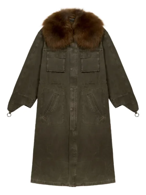 Blumarine fur-collar parka coat