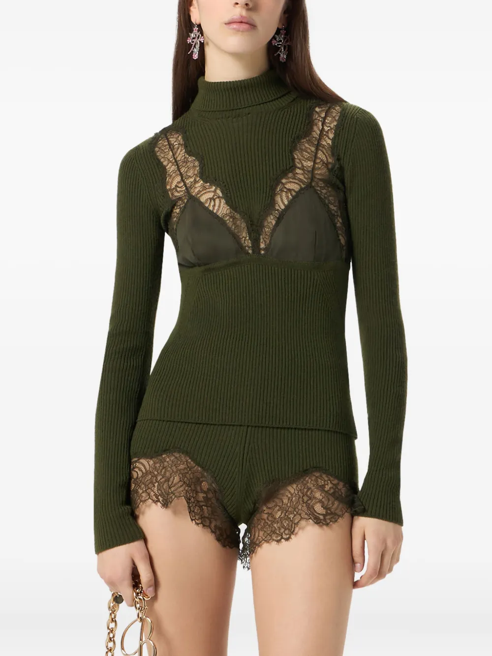 Blumarine Geribbelde coltrui Groen