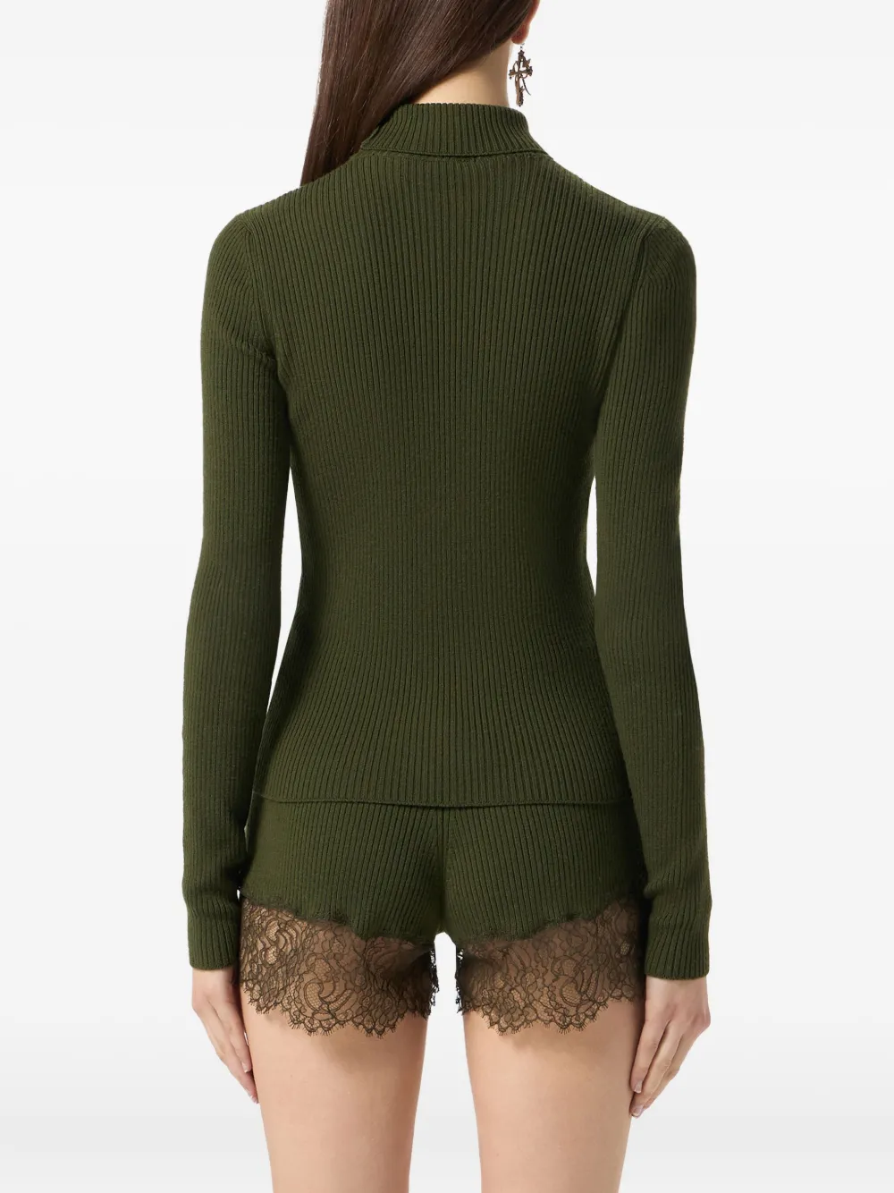 Blumarine Geribbelde coltrui Groen