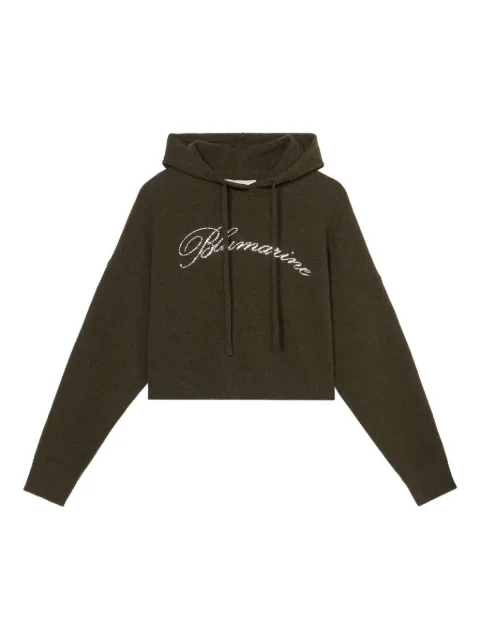 Blumarine cropped logo-embellished hoodie
