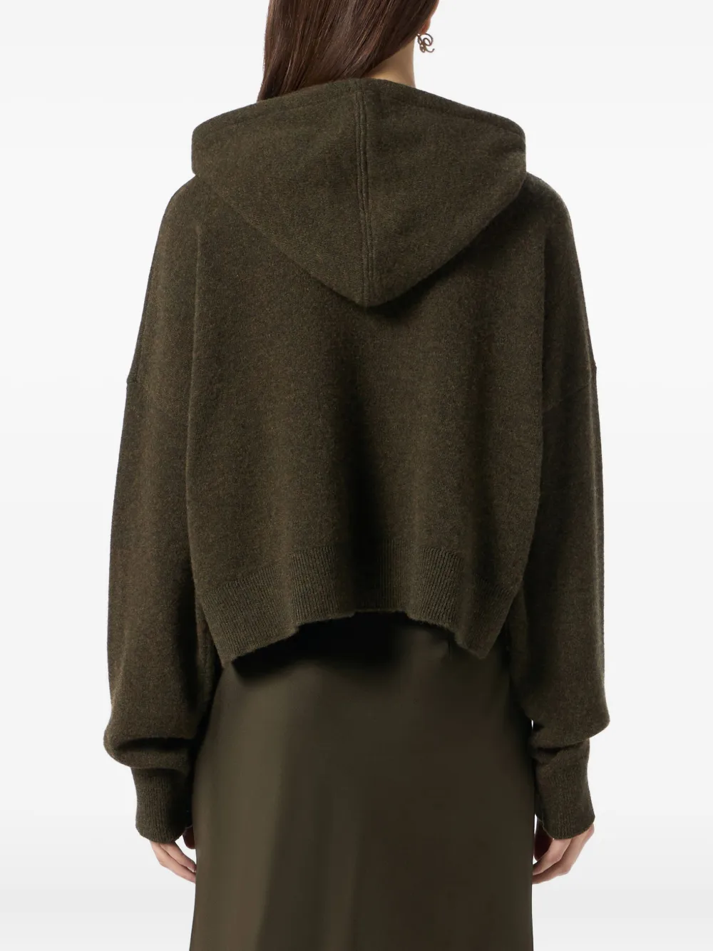 Blumarine Cropped hoodie met logo Groen