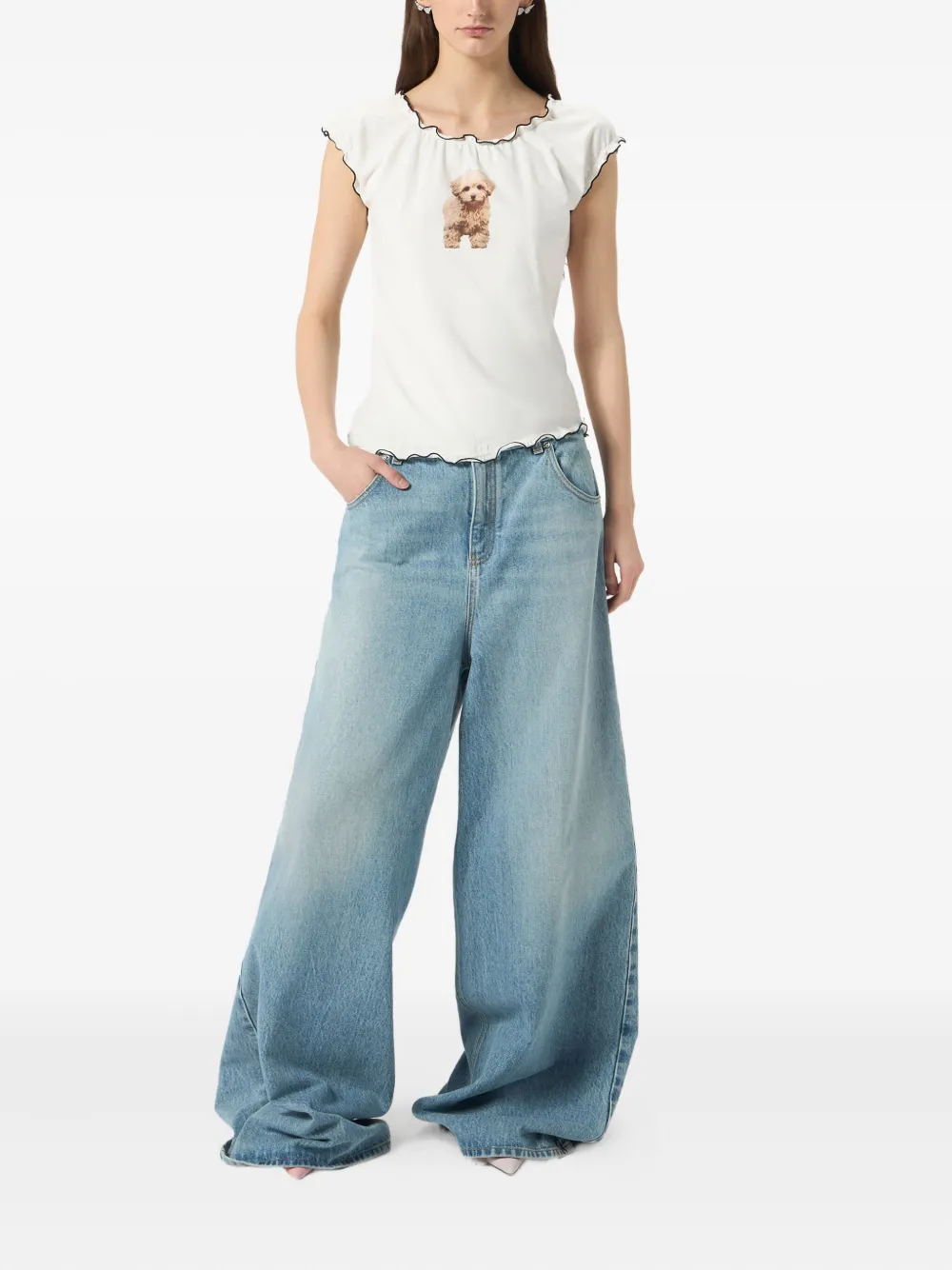 Blumarine stone-washed jeans | Wide-Leg Jeans | Image 2