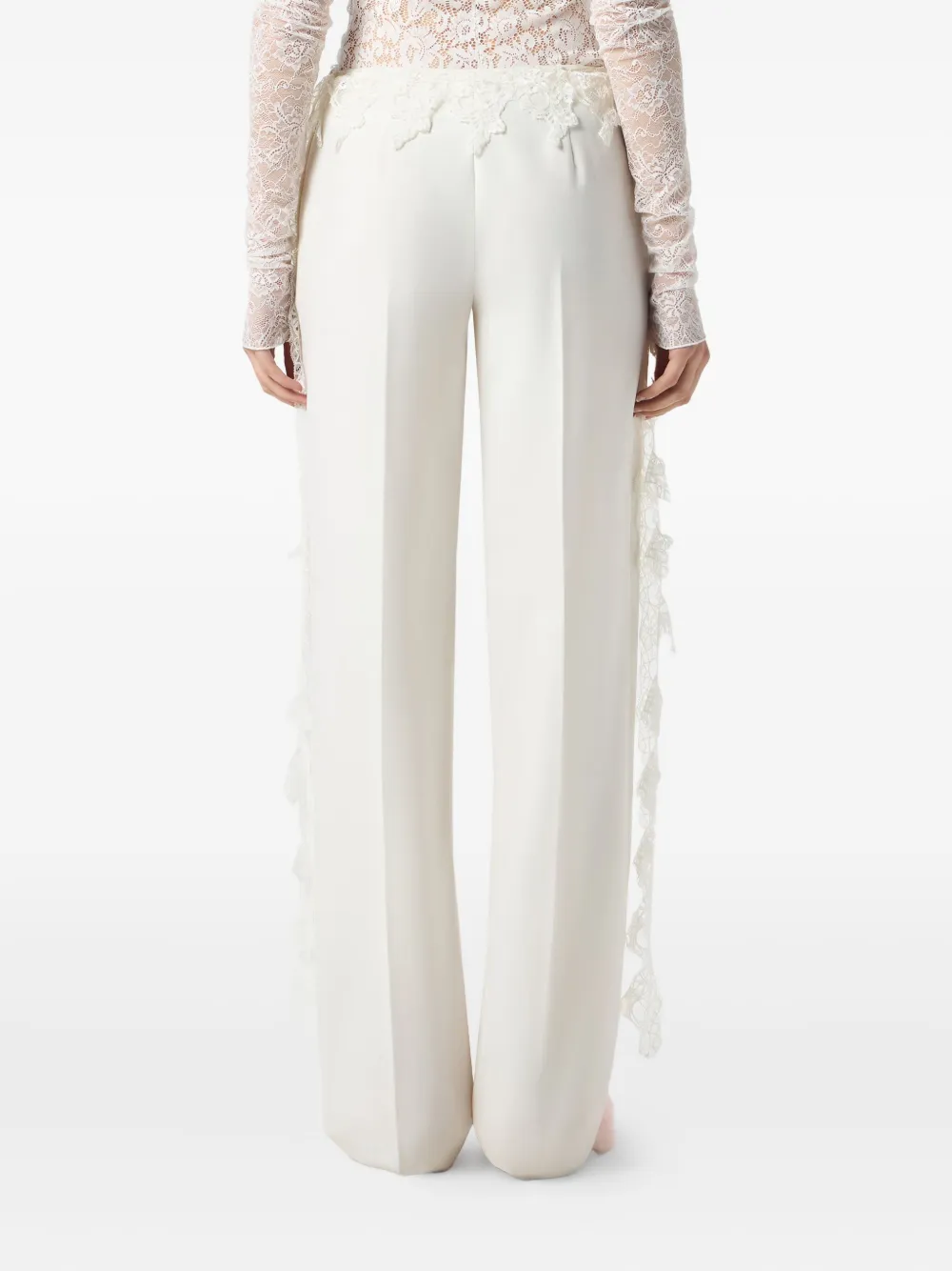 Blumarine Broek met kanten detail Wit